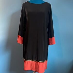 Black & Peach midi dress
